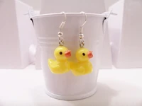 2021 fashion anime cute mini little yellow duck acrylic drop earrings rubber duck jewelry for women korean simplicity gifts