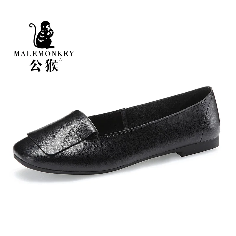 Женские лоферы на низком каблуке розовые черные корейские балетки с квадратным