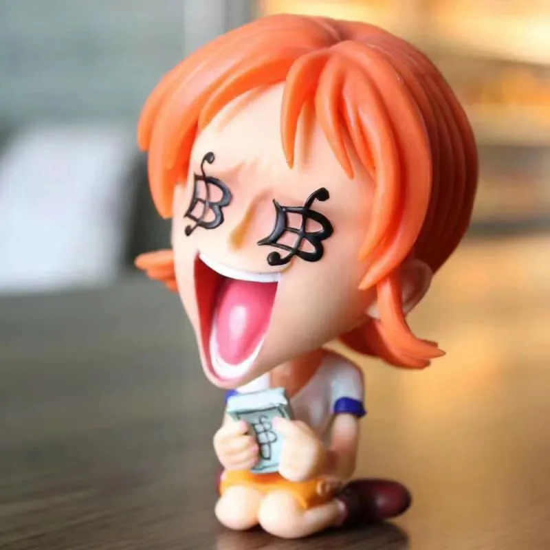 Q Nami милые сидячие наличные деньги. ПВХ фигурки героев Luffy Zoro прекрасная