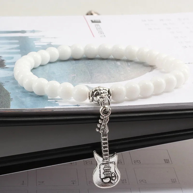 Pulsera классические бусы из природного камня браслеты и 6 мм эластичный кулон hombre