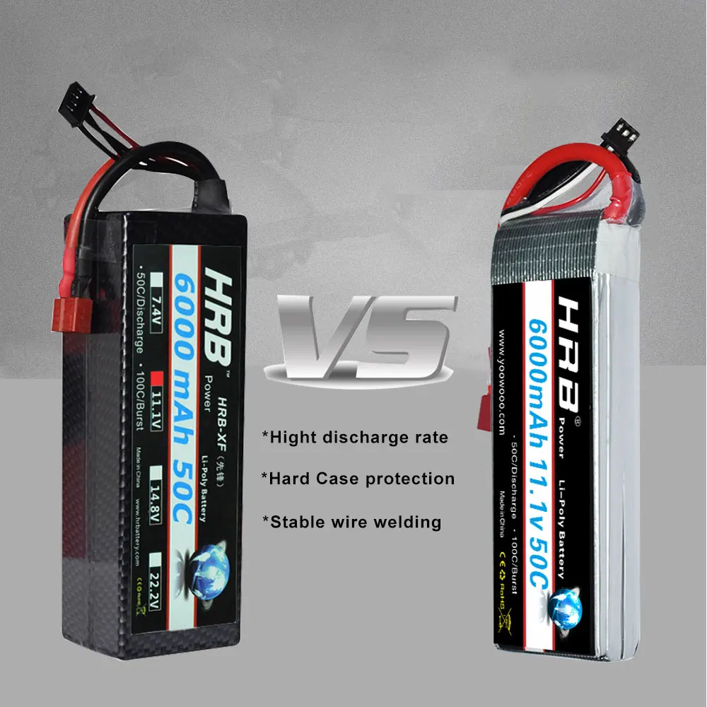аккумулятор hrb 2s 3s rc lipo 74 в 111 в 148 в 6000 мач 60c ma