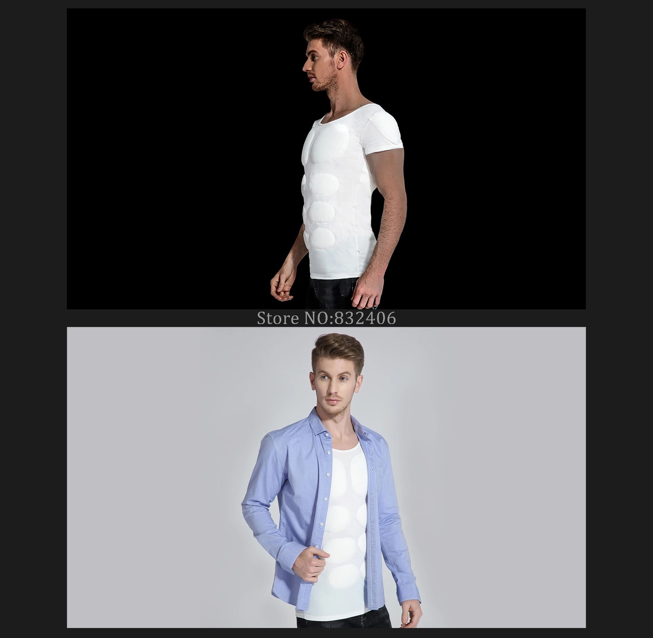 Men Fake Muscle Chest Underwear Padded Shirt Enhancers Male Posture Body Shaper Invisible Increased Bra Shapewear
