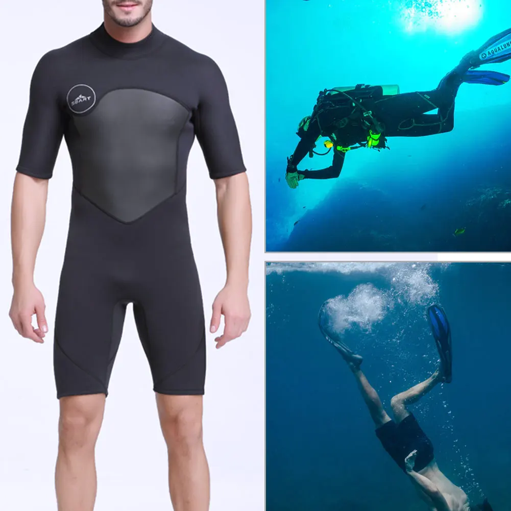 

2MM Neoprene Wetsuit Men Keep Warm Swimming Scuba Diving Bathing Suit Short Sleeve Triathlon Wetsuit For Surf Snorkeling