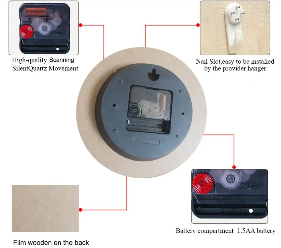 Настенные часы с римскими цифрами винтажные абстрактные легко читать 16 дюймов