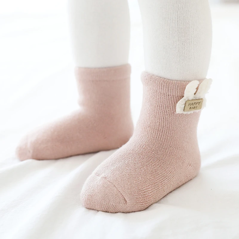 

3 pairs/lot infant socks baby newborn socks non slip socks terry thickening baby socks cartoon accessories non-slip baby socks