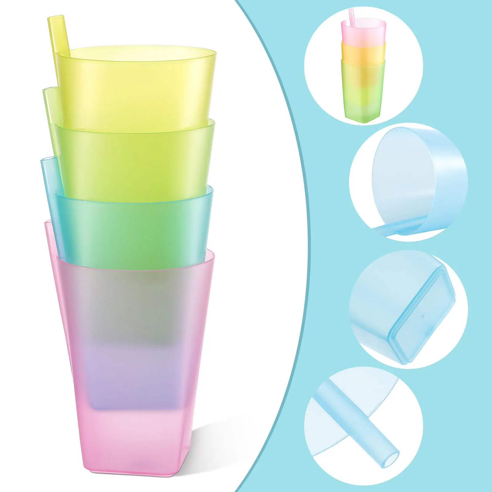 

4PCS Sip Cups Safe Drinking Cups Water Cup Sippy Cups for Kids Toddlers Children