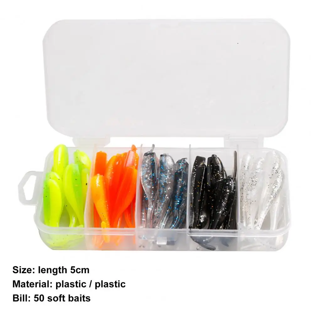 50 шт./коробка пластиковые рыболовные приманки | Спорт и развлечения