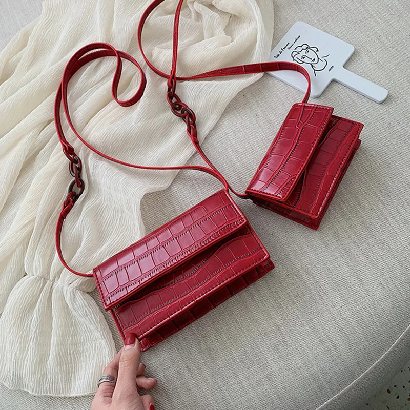 Крокодиловая сумка через плечо женская модная маленькая для женщин денег