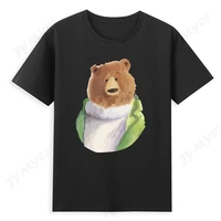 100 cotton mens print bear t shirt new cute animal tops high quality street fashion kawaii bear t shirt