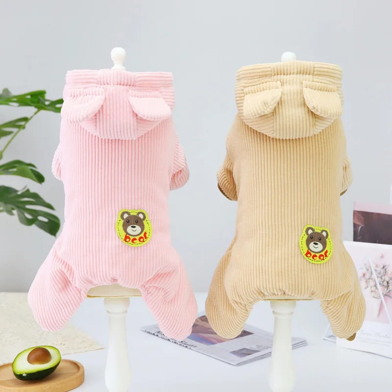

Winter Warm Pet Dog Hooded Jumpsuit Pet Clothes Puppy Hoodies 4-legged Dog Cat Coats Jacket Small Dog Outfit Apparel Costume
