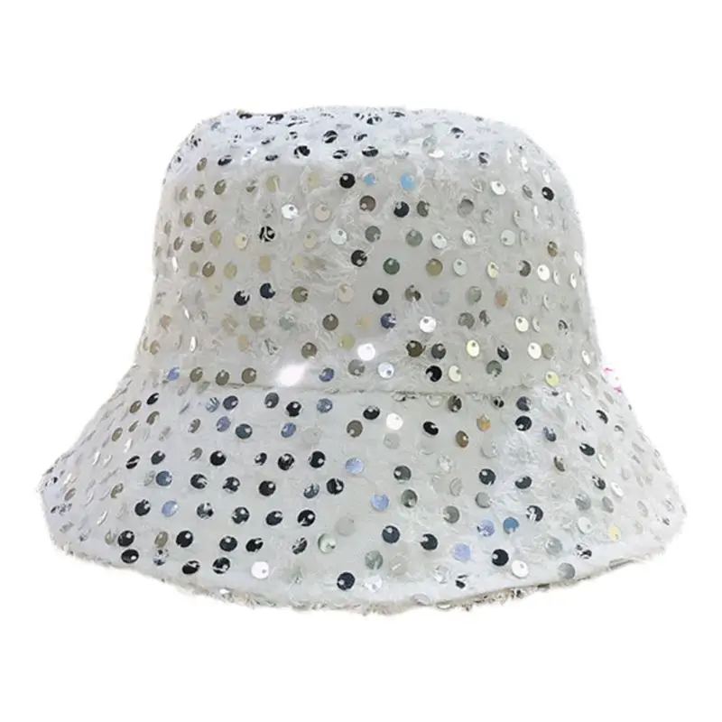Женская Солнцезащитная Панама с блестками и кисточками Пляжная Рыбацкая шляпа