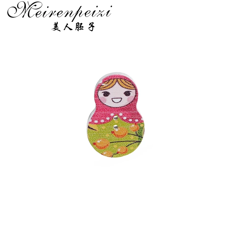 Винтажные деревянные броши &quotКукла&quot булавки красочная кукла-бабушка Детская