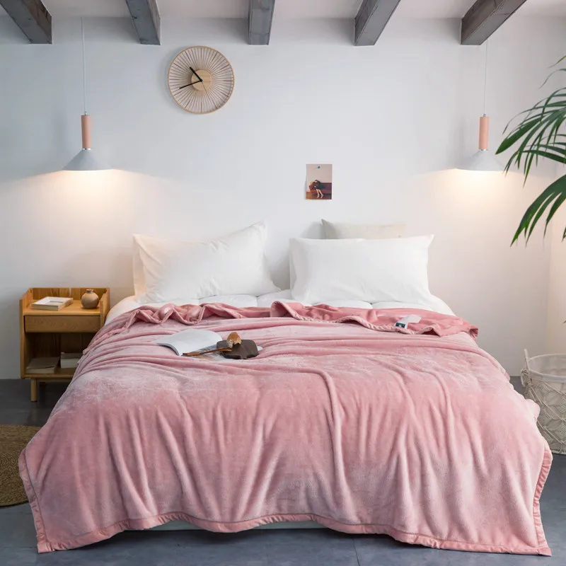 Супер мягкое Коралловое Флисовое одеяло 400 г/кв. М однотонный чехол для дивана