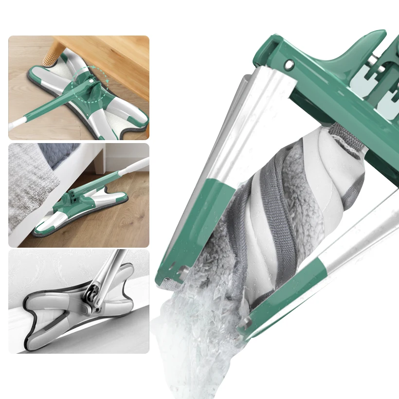 Швабра деревянная для сухой и влажной уборки поворот на 360 градусов | Дом сад