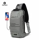 Нагрудная сумка OZUKO для мужчин, дизайнерская Водонепроницаемая Сумочка через плечо с защитой от кражи и замком, дорожная слинг-сумка для iPad 9,7 дюйма