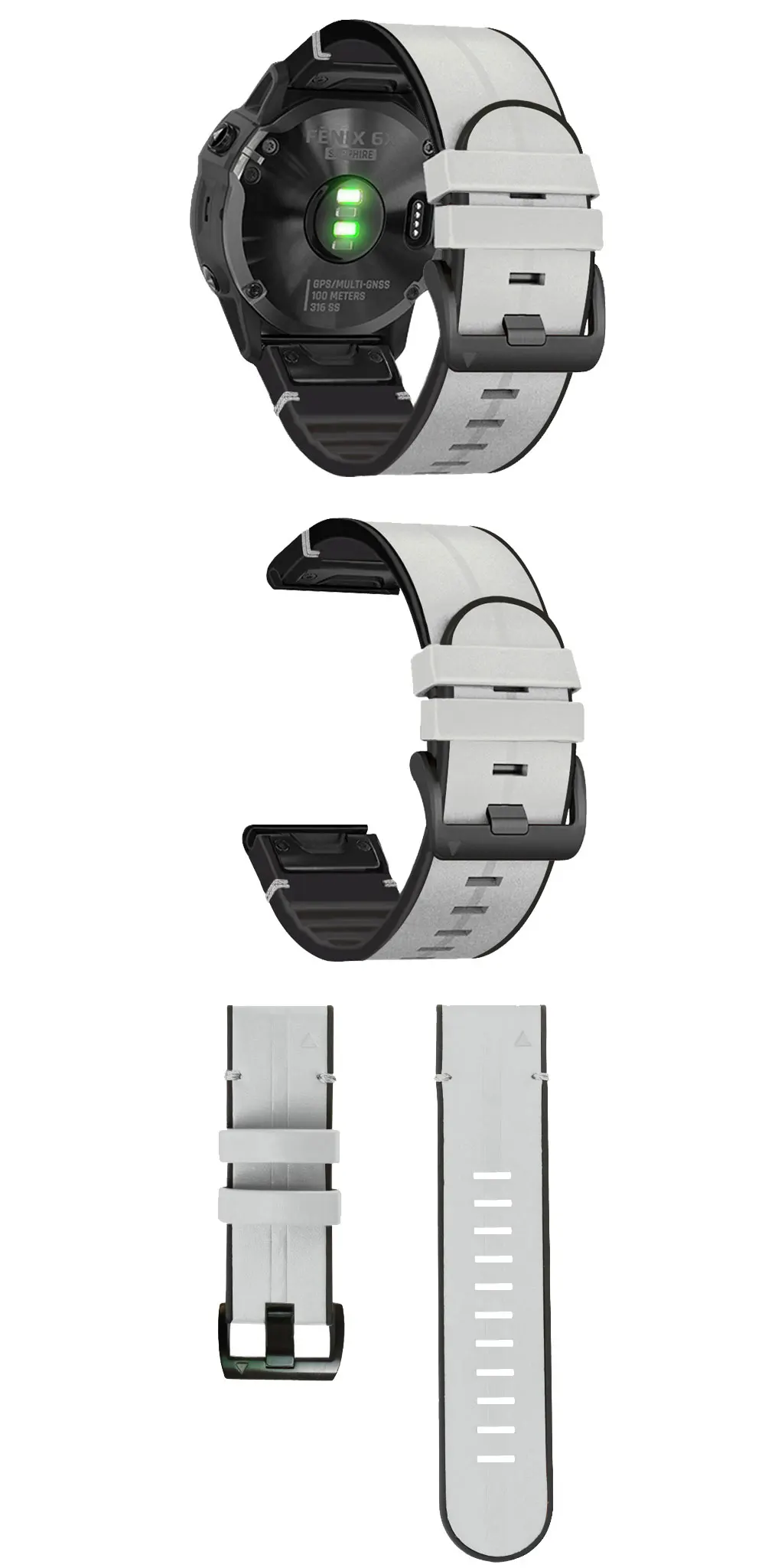 22 26mm Silicone Leather Smart Watch Strap For Garmin Fenix 6X 6Pro 5X 5 Plus 3HR 935 7X 7 Bracelet QuickFit Wristband Accessory26 22mm Watchband For Garmin Fenix 6 6X Pro 5 5X Plus 3HR Silicone Band Fenix6 Fenix5 Watch Quick Release Easyfit Wrist StrapWatch Strap For Garmin Fenix 5 6 5 Plus 6 Pro/Forerunner 935 GPS Quick-Release With Stylish Sports Silicone Wrist Strap26 22 20mm Watchband For Garmin Fenix 6 6X Pro 5 5X Plus 3HR Silicone Band Fenix6 Fenix5 Watch Quick Release Easyfit Wrist Strap