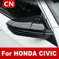 car rearview mirror stickers for honda civic 10th waterproof carbon fiber decorative car interior accessories