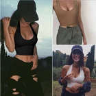 Майка женская облегающая без рукавов, пикантный однотонный кроп-топ для фитнеса, повседневная одежда, лето 2020