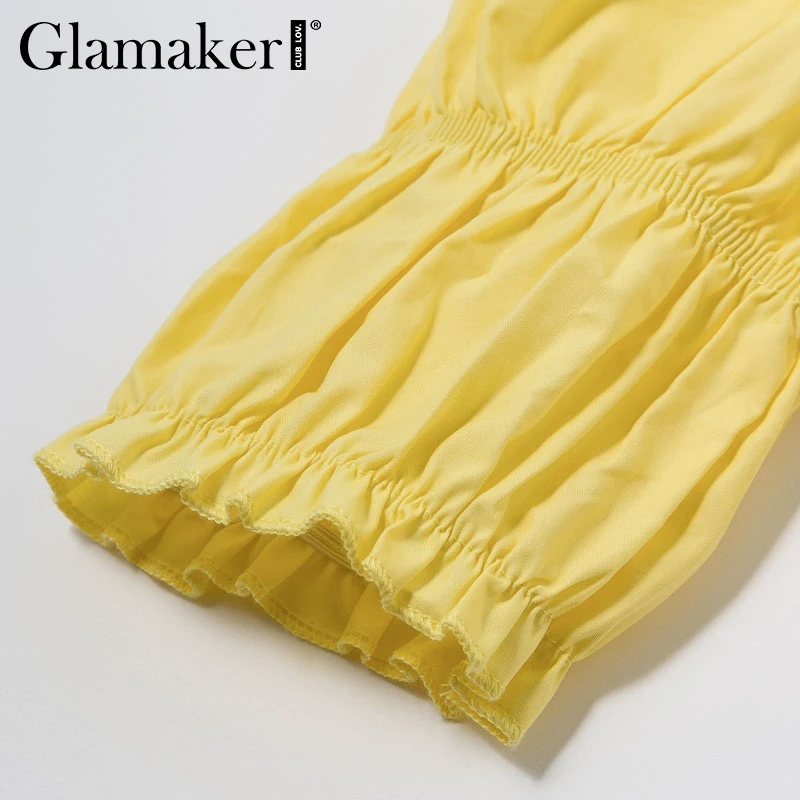 Glamaker Короткое облегающее платье с оборками и квадратным воротником женское