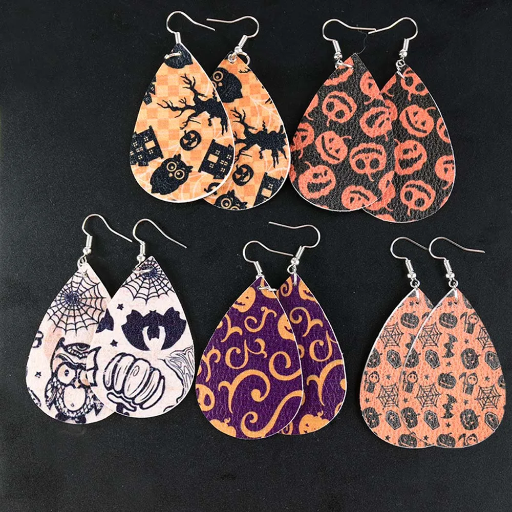 1 пара висячие серьги в богемном стиле шикарные на Хэллоуин Череп тыква