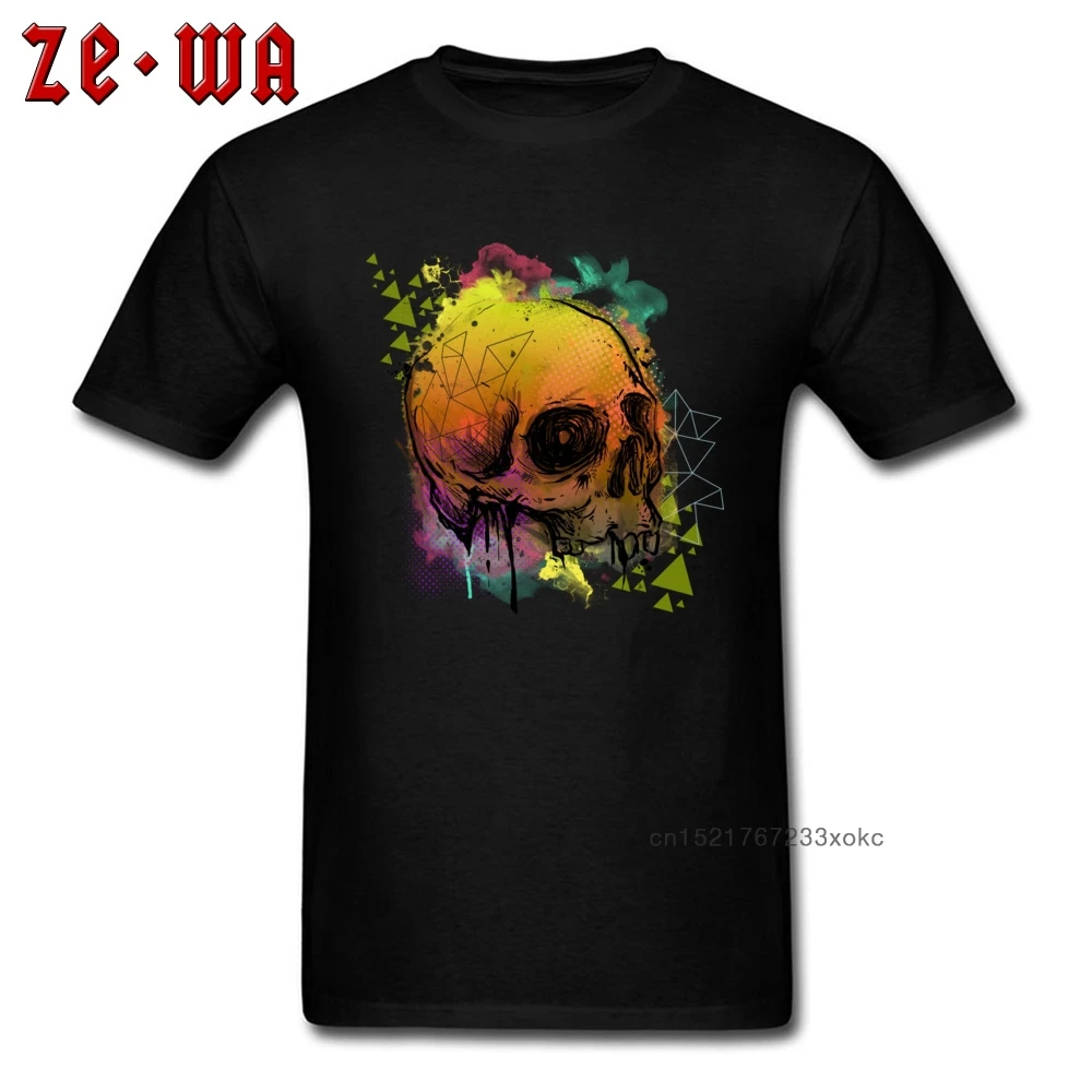 Футболка мужская с 3D-принтом черепа топ коротким рукавом и круглым вырезом