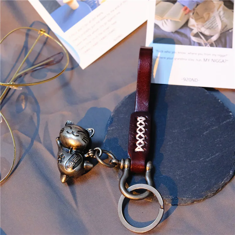 Кот брелок милый для ключей женщин котёнок Лаки с котом ключница Мужская