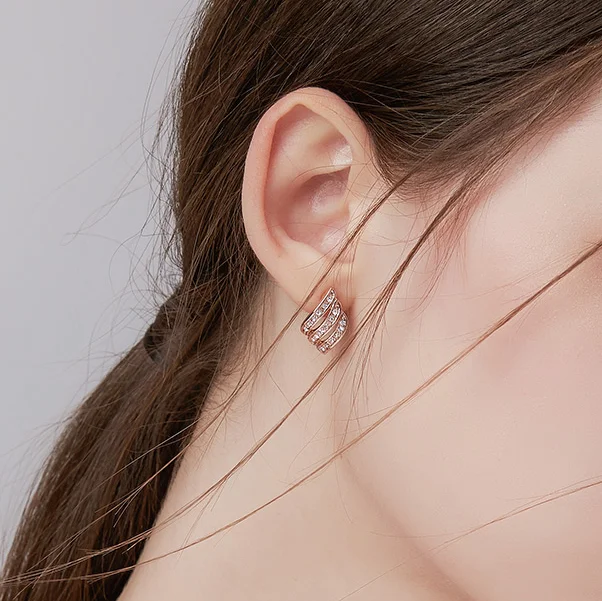 Модные ювелирные изделия для женщин серьги гвоздики золотого цвета с