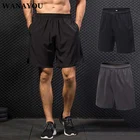 Быстросохнущие мужские шорты для бега WANAYOU, дышащие уличные спортивные шорты для спортзала, бодибилдинга, тренировочные шорты с карманами для мужчин