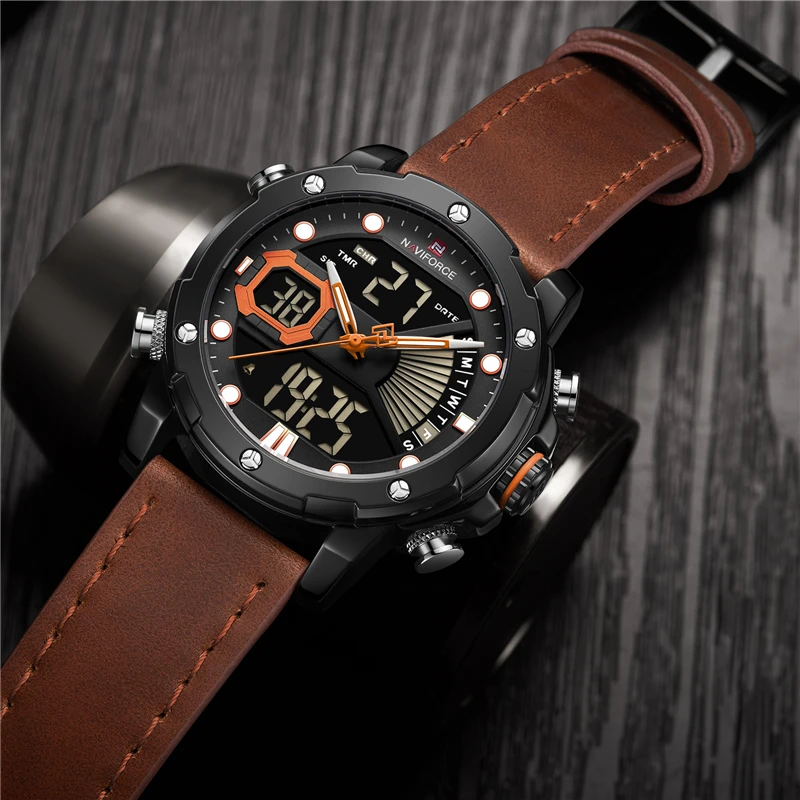 Naviforce Brand Watches Fashion Men's Top Luxury Sport Chronograph Man Clock Digital Men Watch Relogio Masculino | Наручные часы
