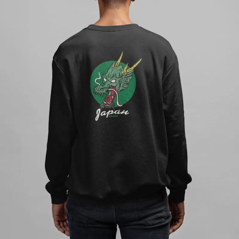 

ExtFine Dragon Cartoon Graphic Vintage Men's Sweatshirts Fashion Japanese Style Harajuku Male O-neck Pullovers Autumn New Hoodie