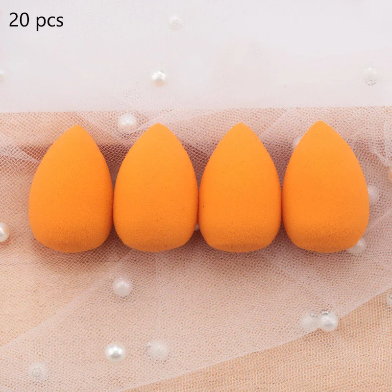orange 20pcs Мини-спонж для макияжа в форме капли воды, мягкая основа для макияжа, спонж для консилера, безупречный смешанный косметический спонж для макияжа - Цвет: orange 20pcs