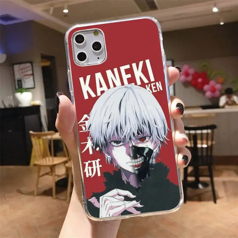 

Anime Tokyo Ghouls terror horror Phone Case Transparent for iPhone 6 7 8 11 12 s mini pro X XS XR MAX Plus cover funda shell