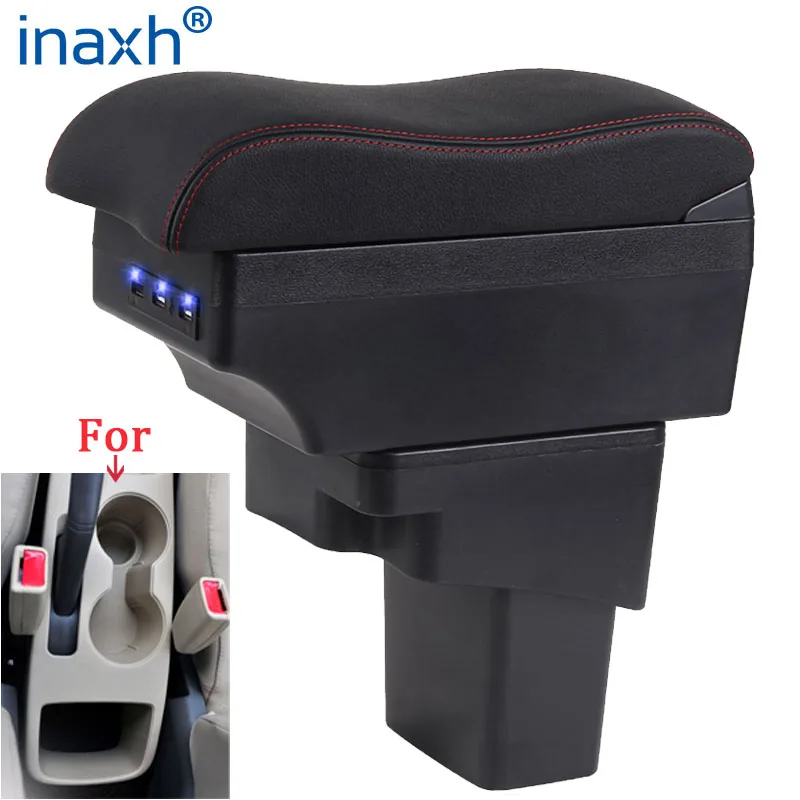 

For Hyundai SOLARIS Armrest 2013 2014 2015 2016 For VERNA Accent Car Armrest box Storage accessories Interior with USB LED