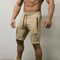 men shorts cotton embroidery splced knee length gym workout shorts bodybuilding casual short pants sportswear