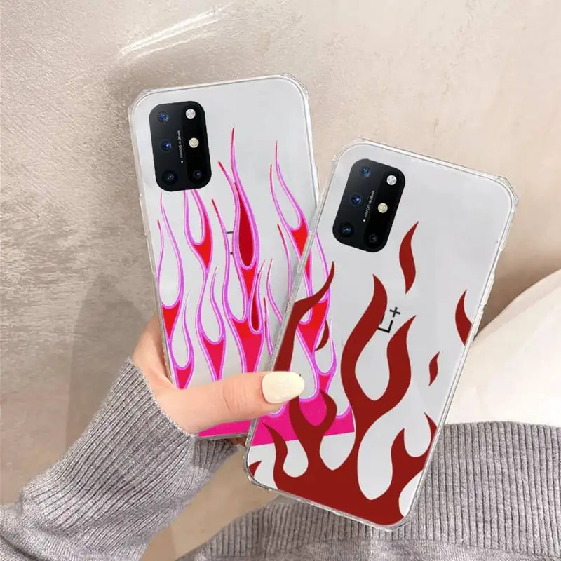 

Pulsating flame art design Phone Case Transparent For OnePlus 9 8 7 7t 8t Oppo find X3 X2 reno5 Vivo X60 X50 Pro MeiZu 17 16XS