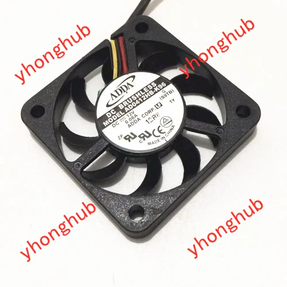 ADDA AD0412HB K96 DC 12V 0.08A 40x40x7 мм 3 Провода Сервер вентилятор охлаждения|Кулеры и системы