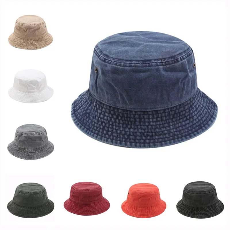 

Korean Adult Kids Summer Foldable Bucket Hat Solid Color Hip Hop Wide Brim Beach UV Protection Round Top Sunscreen Fisherman Cap