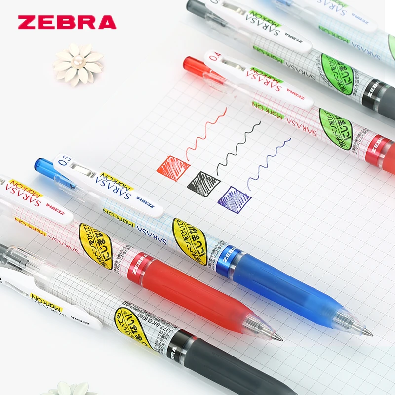 

6pcs Zebra JJ77 SARASA MARK ON Gel Pens Not Fuzzy Pen Quick-Drying Limited Grid Body 0.4/0.5mm Japanese Stationery