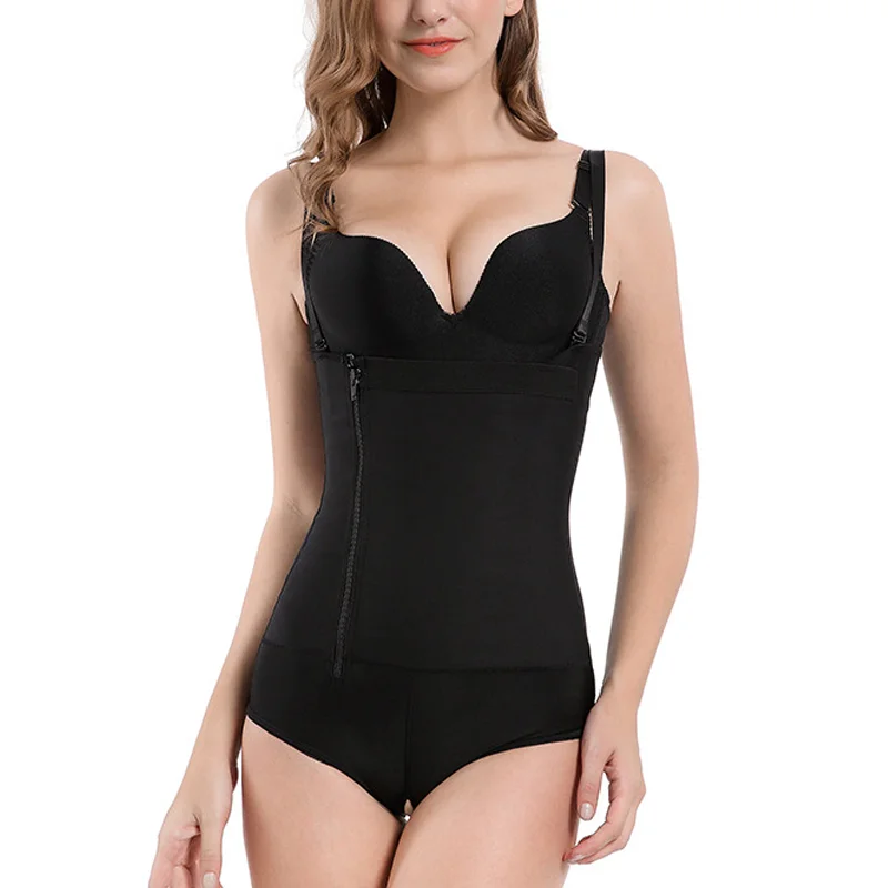 

Women Slimming Bodysuit Open-Crotch Fajas Colombian Sheath Control Waist Trainer Side Zip Body Shaper Corset Modeling Underwear