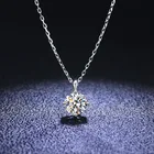 Серебро 925 Оригинальный круглой бриллиантовой огранки тест последние D Цвет Муассанит кулон ожерелье Классический цепочка с драгоценными камнями для женщин