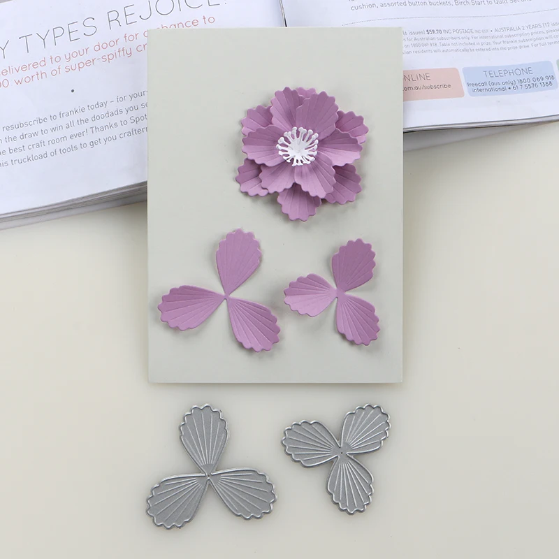 DUOFEN METAL CUTTING DIES 2 petals flowers stencil DIY Scrapbook Paper Album new