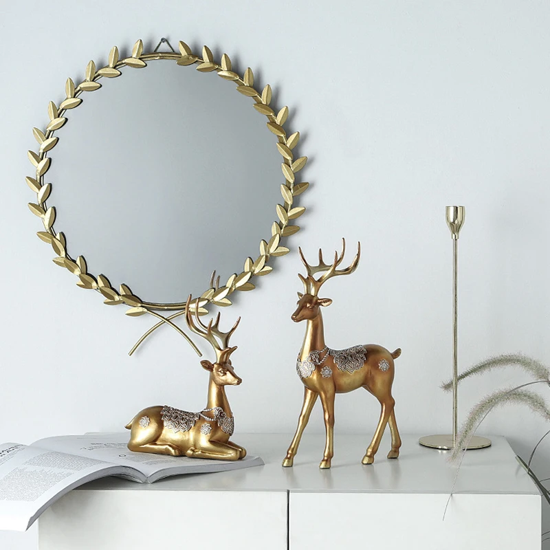 

Sitting Standing Resin Deer Statues Nordic Style Christmas Elk Figurines Statues Wine Cabinet Home Office Decoration LC