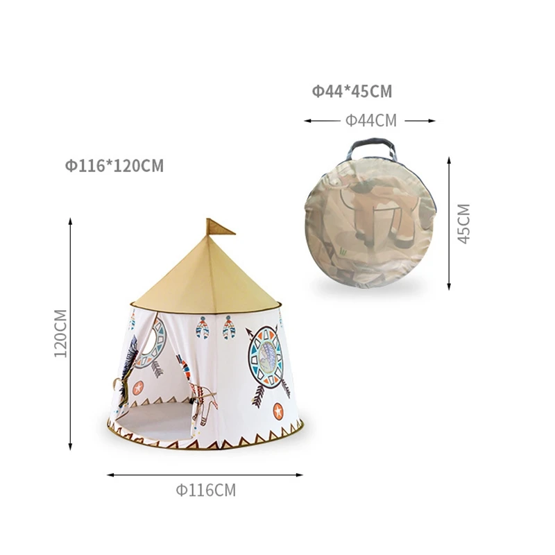 

Kids Tent Outdoor Portable Princess Castle Hang Flag Children Teepee Tent Playhouse Indoor Birthday Christmas Gift