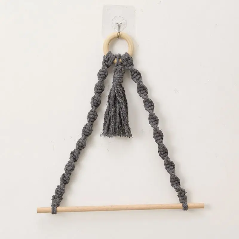 

Wall Hanging Household Cotton Rope Hand-woven Paper Towel Rack Towel Rack Home Bathroom Wall Hanging Decoration Storage Supplies