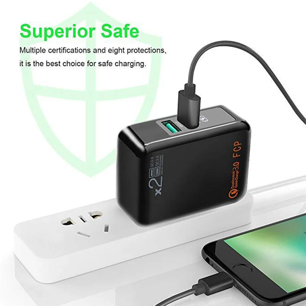 Dual-port QC3.0 Fast Charging 18W Wireless Charging Power Adapter for the iPhone/iPad/pixel/Samsung/Huawei/Millet/One Plus/LG