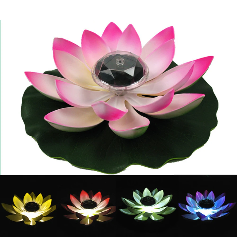 

Floating Lotus Flower Solar Light RGB LED Pool Lamp Garden Party Powered Pond Light Color Changing Garden Party Decoration