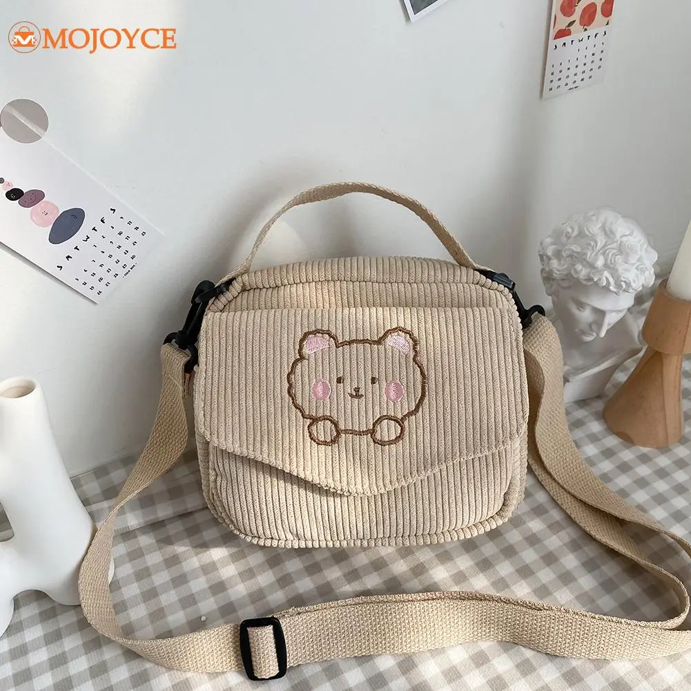

Women Corduroy Zipper Bag Preppy Style Student Tote Shoulder Messenger Bag Mini Corduroy Bag Satchel Travel Wallet Purse Handbag