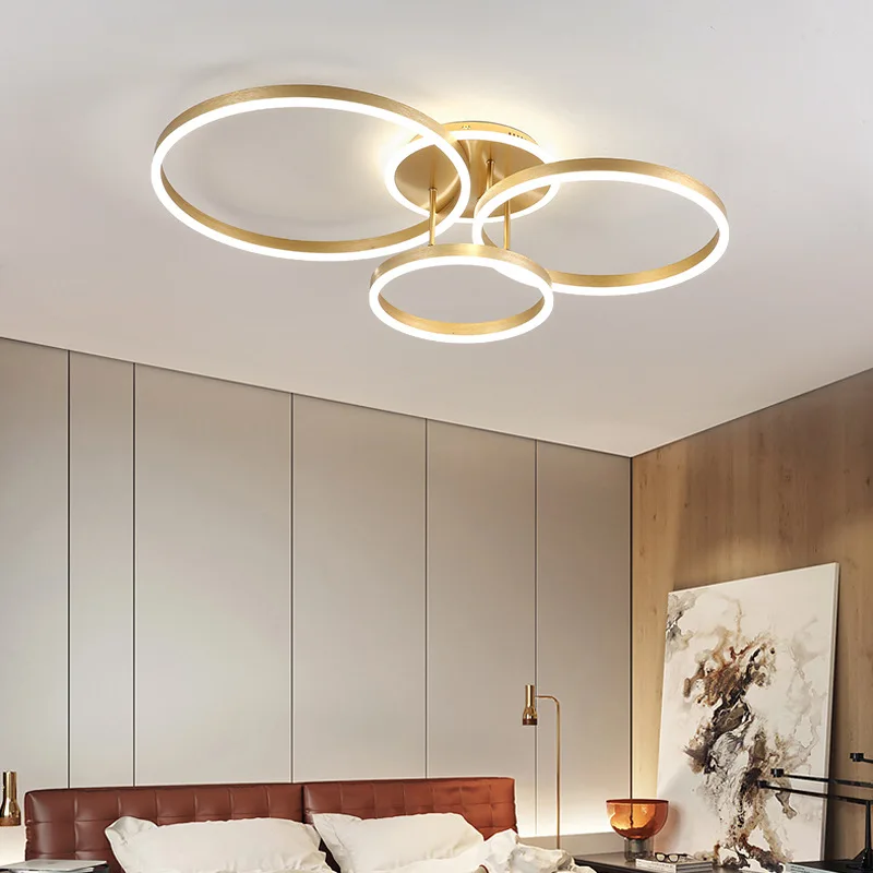 

2020 New led ceiling light golden around AC110-220V for home decoration lustre de plafond for 10-15square meters
