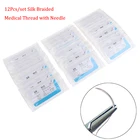 12 шт., нейлоновые швы, не поврежденные швы, медицинские нитки для медицинская нить, набор для тренировок