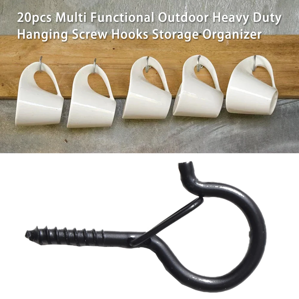 20pcs Storage Organizer Indoor Home Iron Multi Functional Screw Hooks Holder Tableware Easy Install Hunger Heavy Duty Hanging | Дом и сад